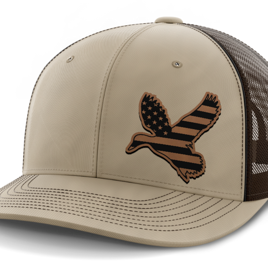 Duck Flag (left), Duck Hunting, Leather Patch Hat