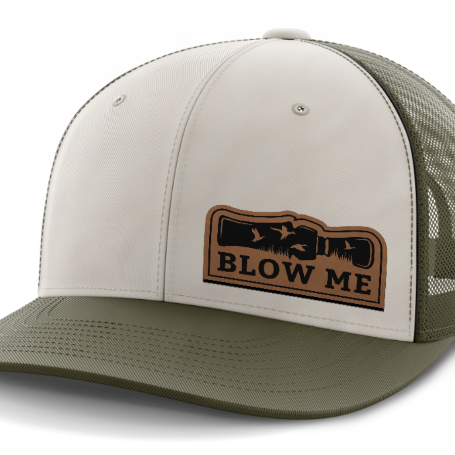 Blow Me, Duck Hunting, Leather Patch Hat