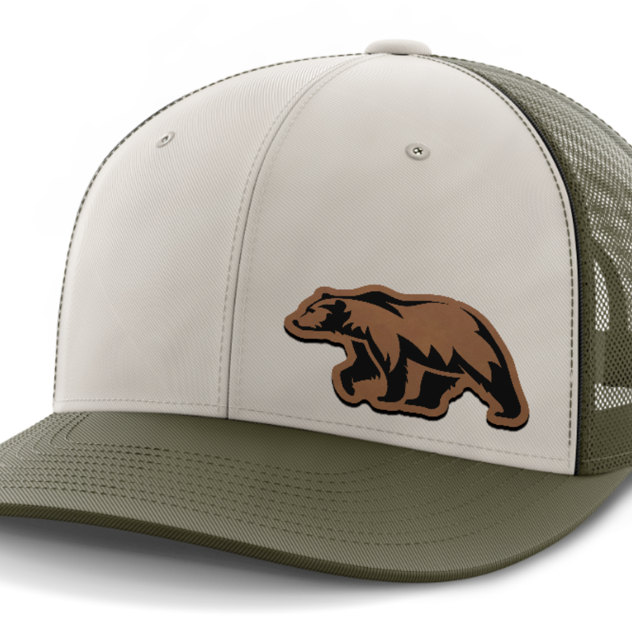 Bear, Leather Patch Hat