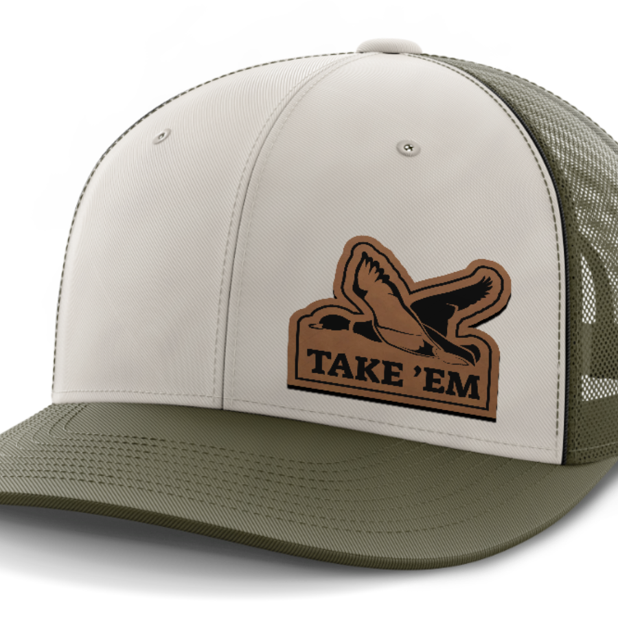 Take Em, Duck Hunting, Leather Patch Hat