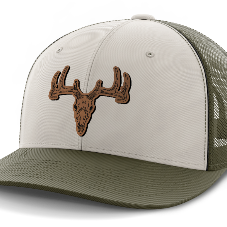 Deer Skull, Deer & Shed Hunting, Leather Patch Hat