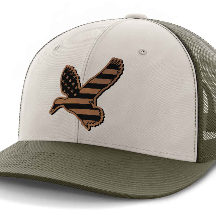 Duck Flag, Duck Hunting, Leather Patch Hat