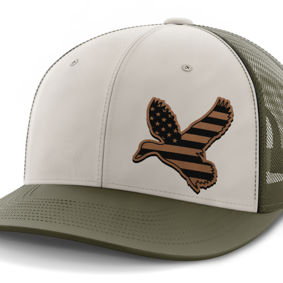Duck Flag (left), Duck Hunting, Leather Patch Hat
