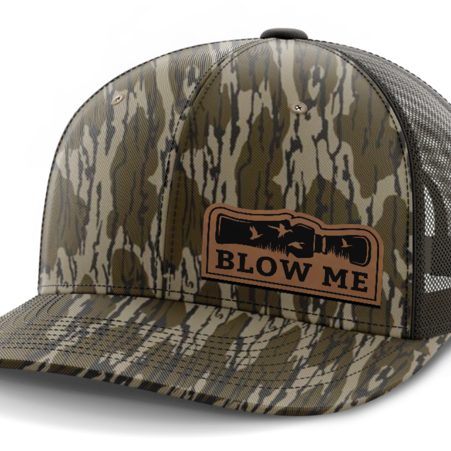 Blow Me, Duck Hunting, Leather Patch Hat