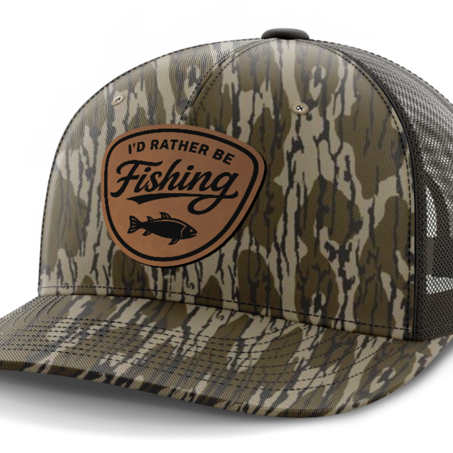 I'd Rather Be Fishing, Leather Patch Hat