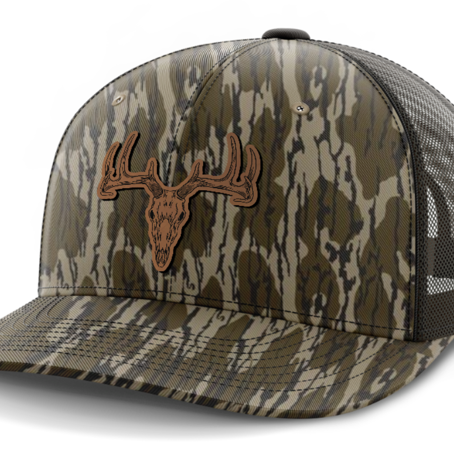 Deer Skull, Deer & Shed Hunting, Leather Patch Hat