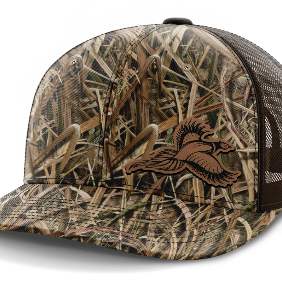 Pheasant Hunting, Leather Patch Hat