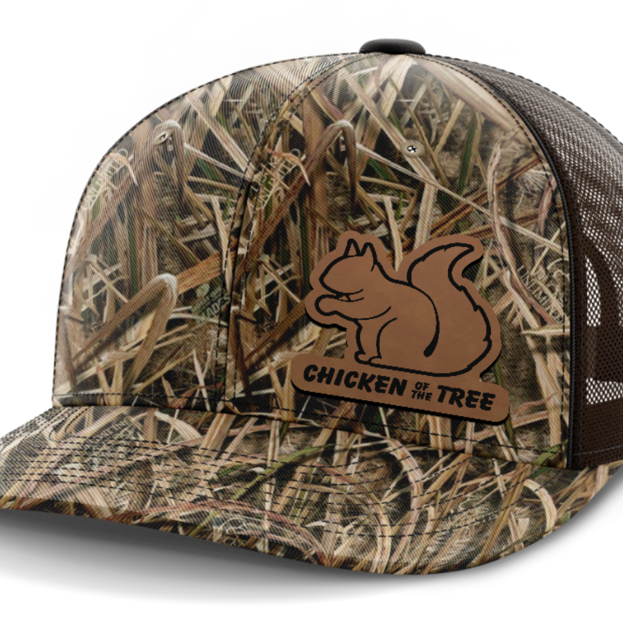 Chicken of the Tree, Squirrel Hunting, Leather Patch Hat