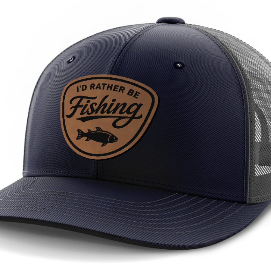 I'd Rather Be Fishing, Leather Patch Hat