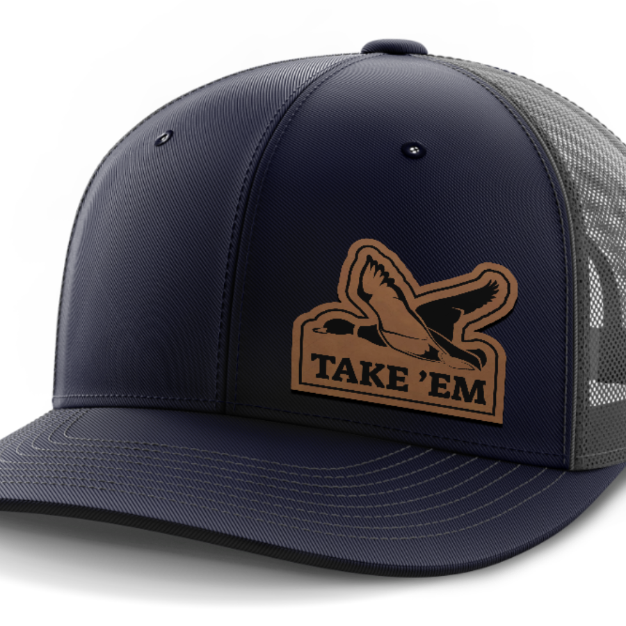Take Em, Duck Hunting, Leather Patch Hat