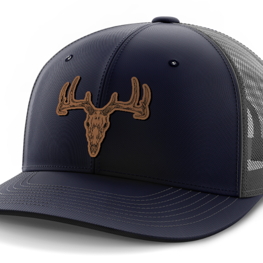 Deer Skull, Deer & Shed Hunting, Leather Patch Hat