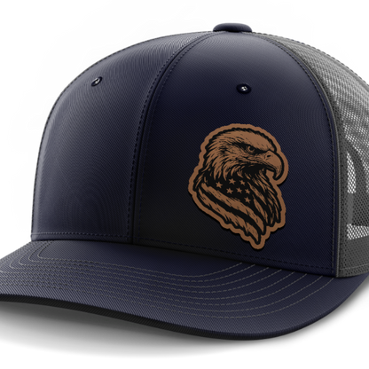Eagle Flag (left), Leather Patch Hat