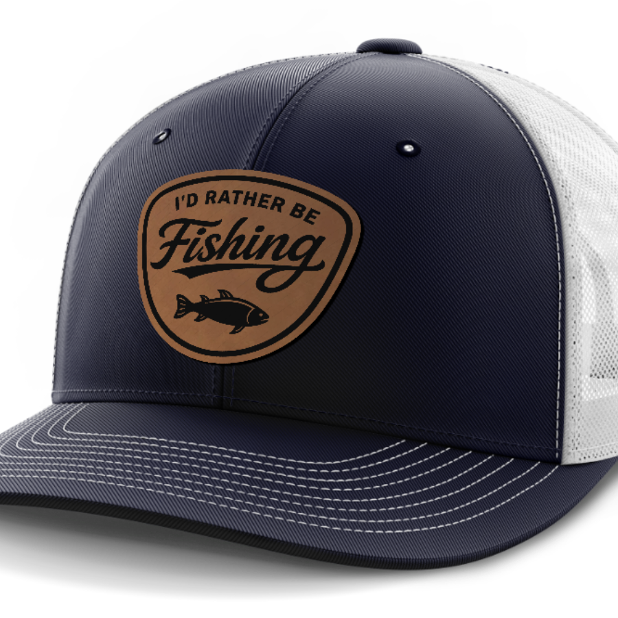 I'd Rather Be Fishing, Leather Patch Hat