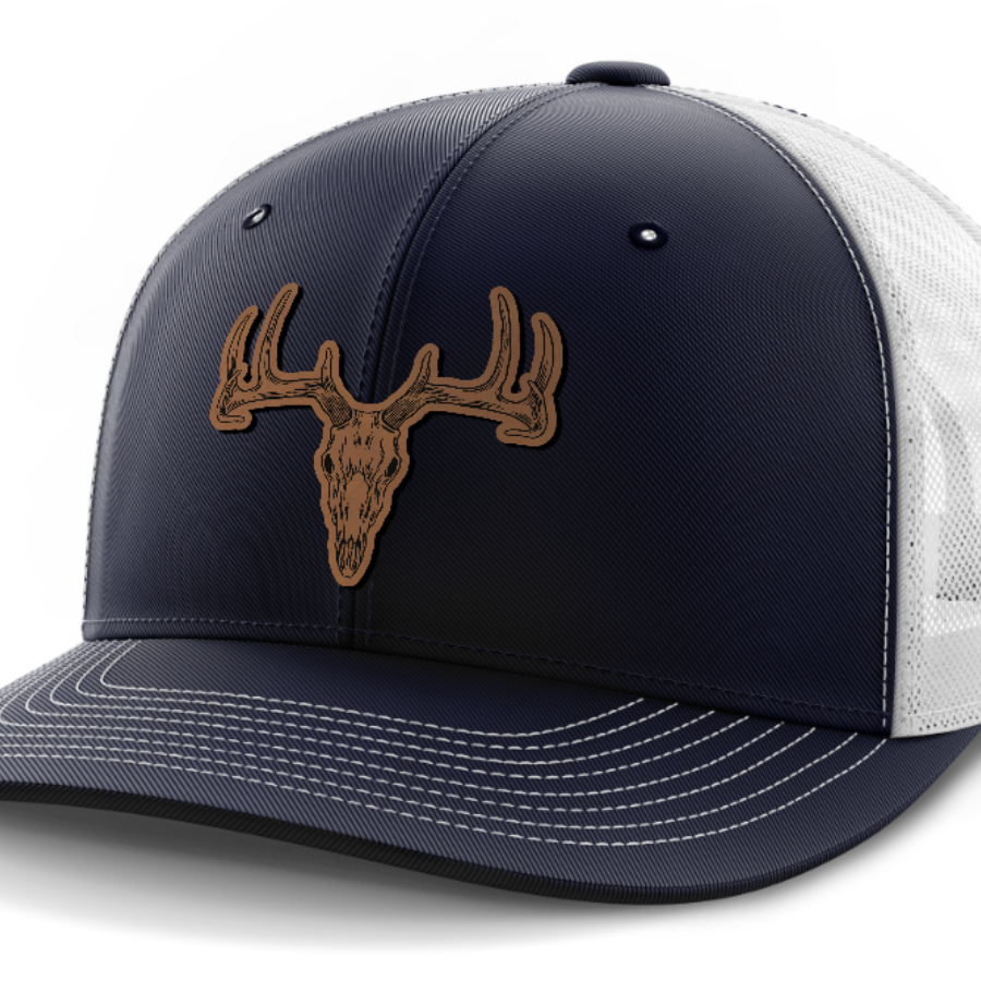 Deer Skull, Deer & Shed Hunting, Leather Patch Hat