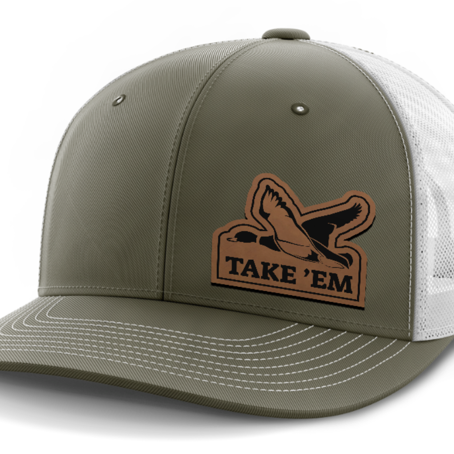 Take Em, Duck Hunting, Leather Patch Hat