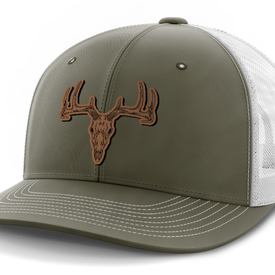 Deer Skull, Deer & Shed Hunting, Leather Patch Hat