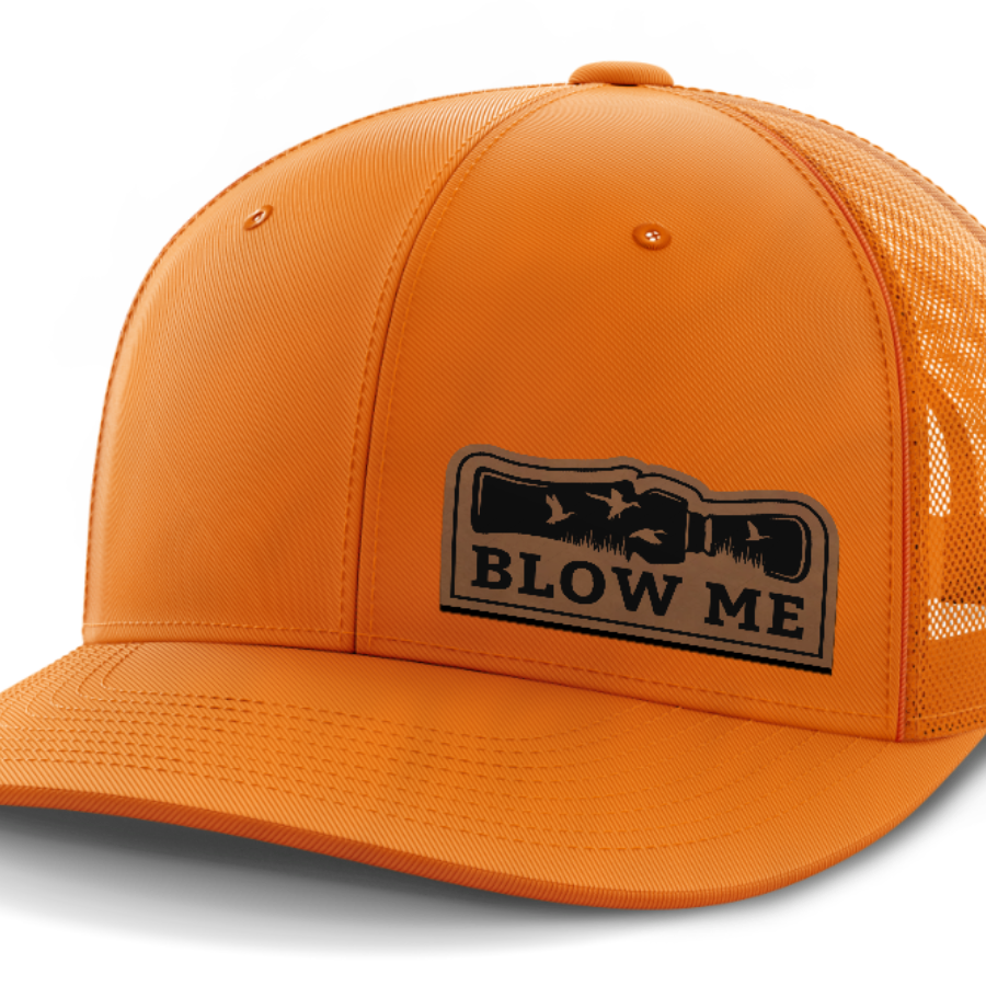 Blow Me, Duck Hunting, Leather Patch Hat