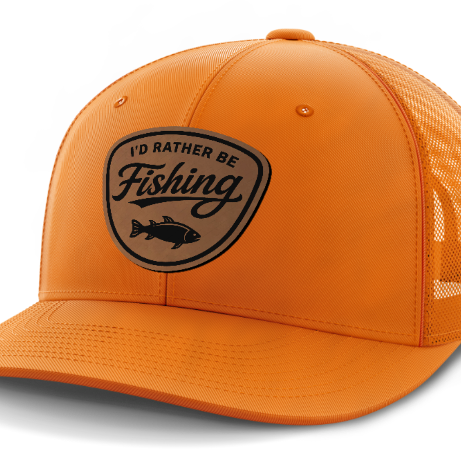 I'd Rather Be Fishing, Leather Patch Hat