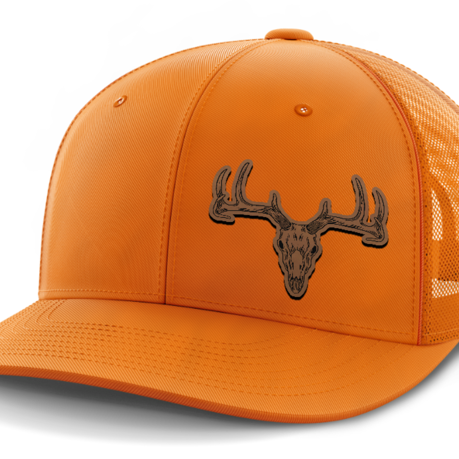 Deer Skull (left), Deer & Shed Hunting, Leather Patch Hat