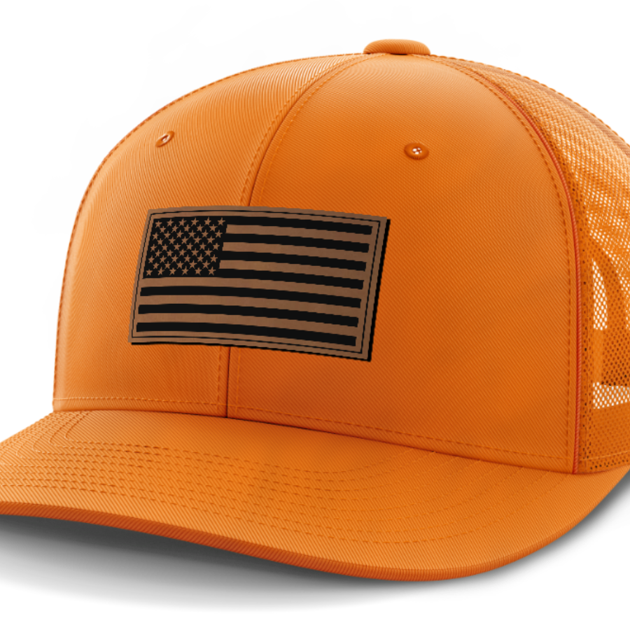 USA Flag, Leather Patch Hat