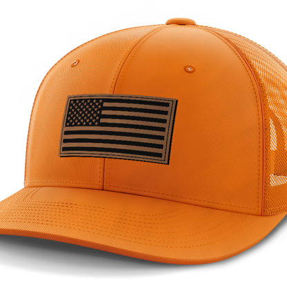 USA Flag, Leather Patch Hat
