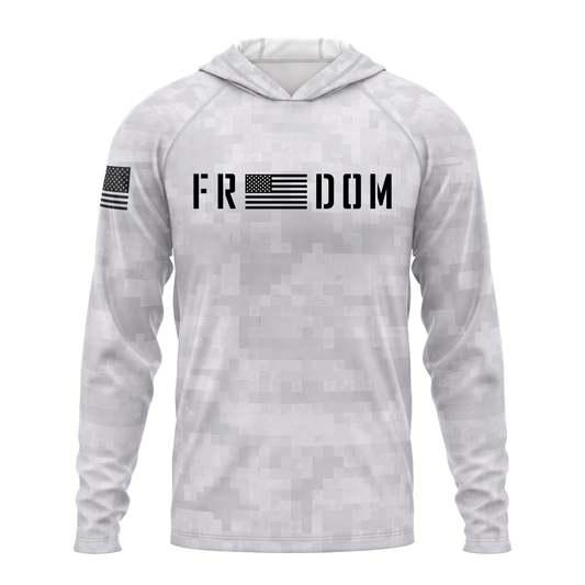 Freedom SPF50 Patriotic Performance Hoodie- Gray Camo