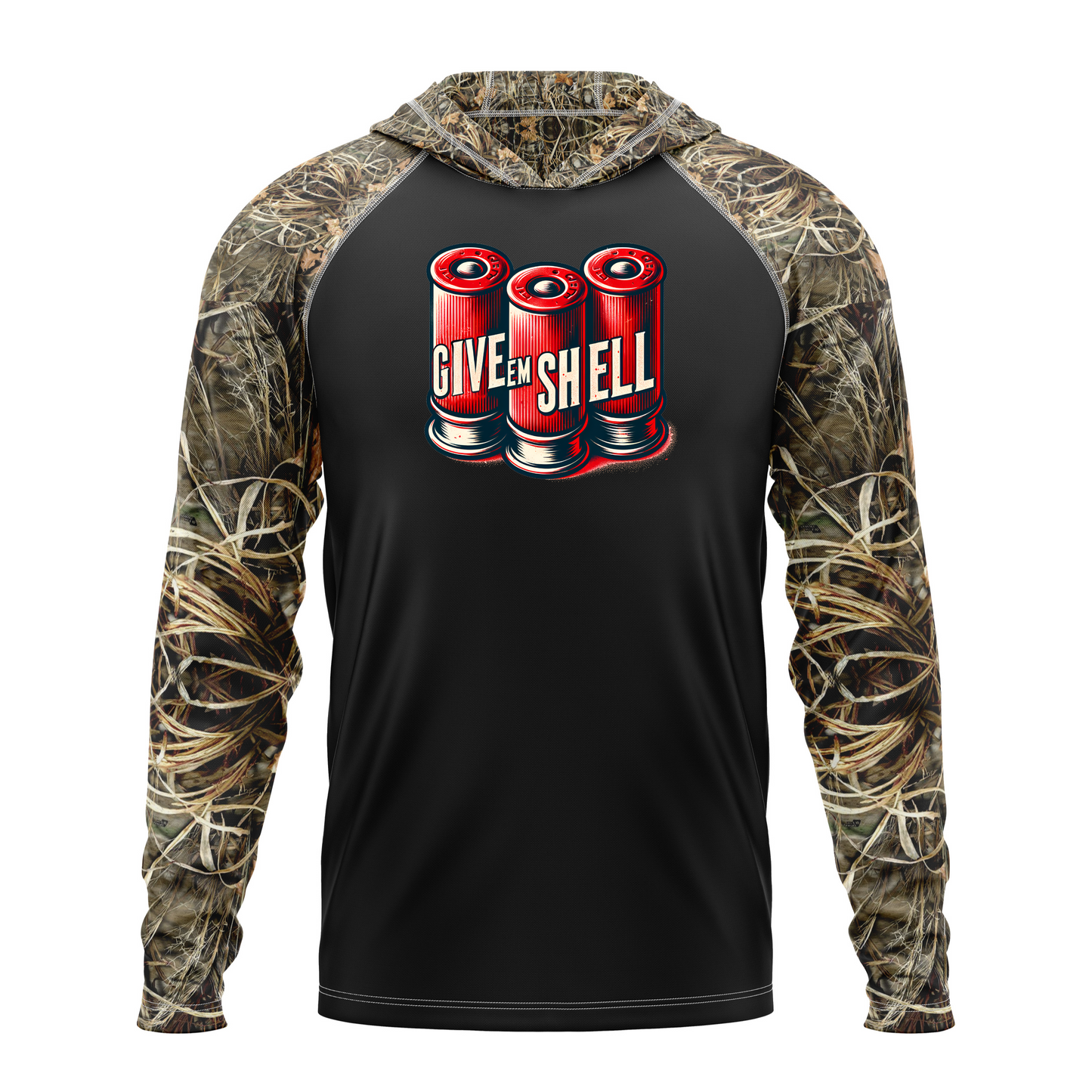 Give Em Shell SPF50 Performance Duck Hunting Hoodie