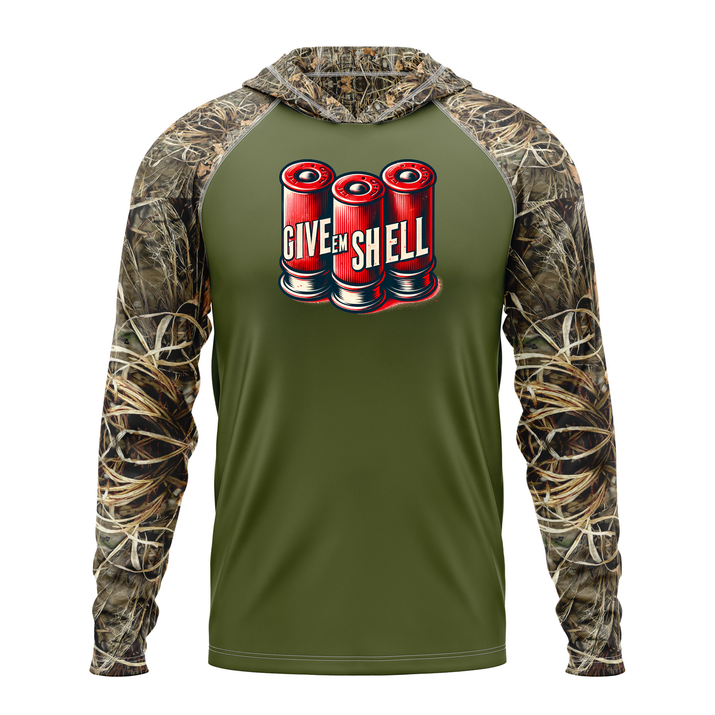 Give Em Shell SPF50 Performance Duck Hunting Hoodie