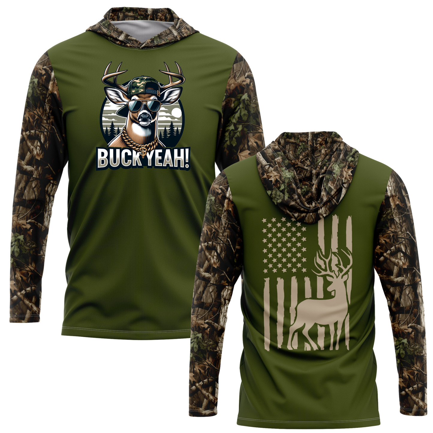 Buck Yeah! SPF50 Deer Hunting Performance Hoodie