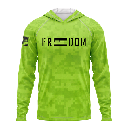 Freedom SPF50 Patriotic Performance Hoodie-Lime Green
