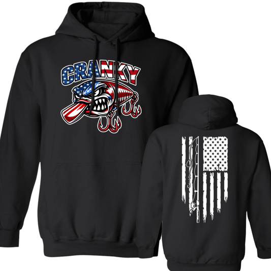 Cranky Comfort Cotton Fishing Hoodie W/Flag