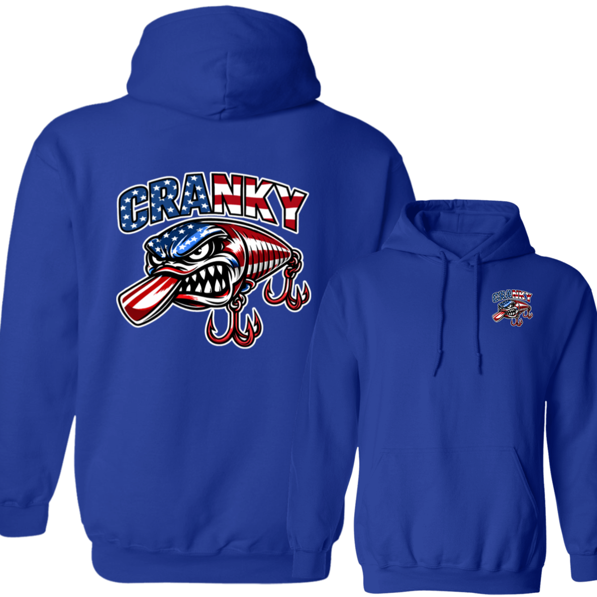 Cranky USA Comfort Cotton Fishing USA Back Design