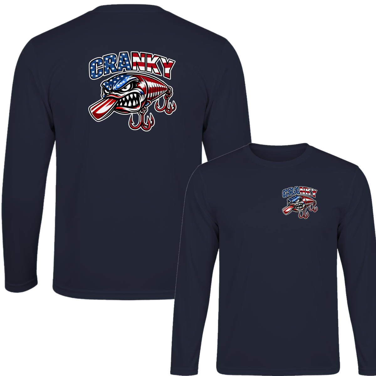 Cranky USA UPF40 Performance Long Sleeve Back Design