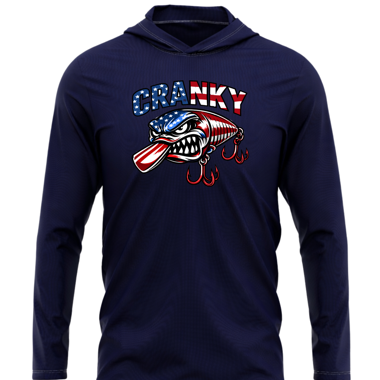 USA Cranky Crankbait SPF50 Performance Fishing Hoodie