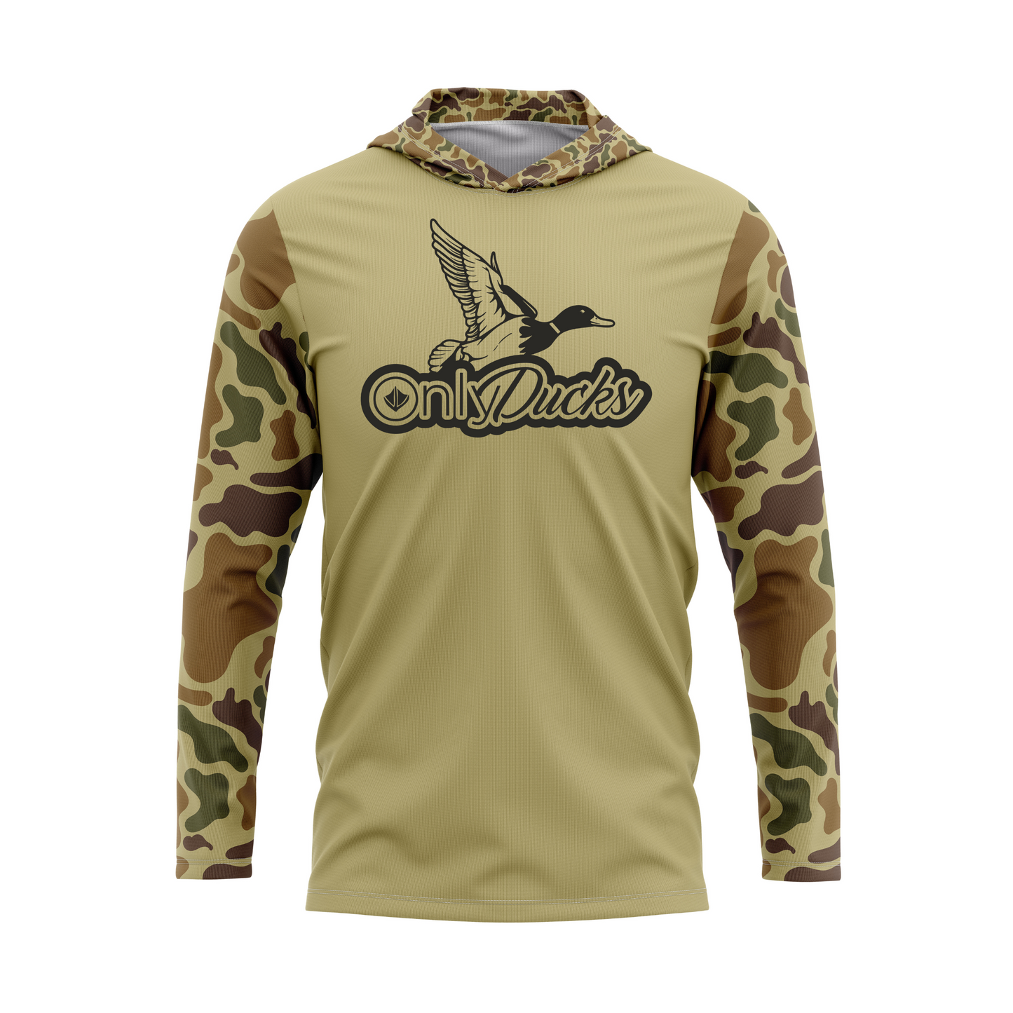 Only Ducks Retro Camo Duck Hunting SPF50 Performance Hoodie