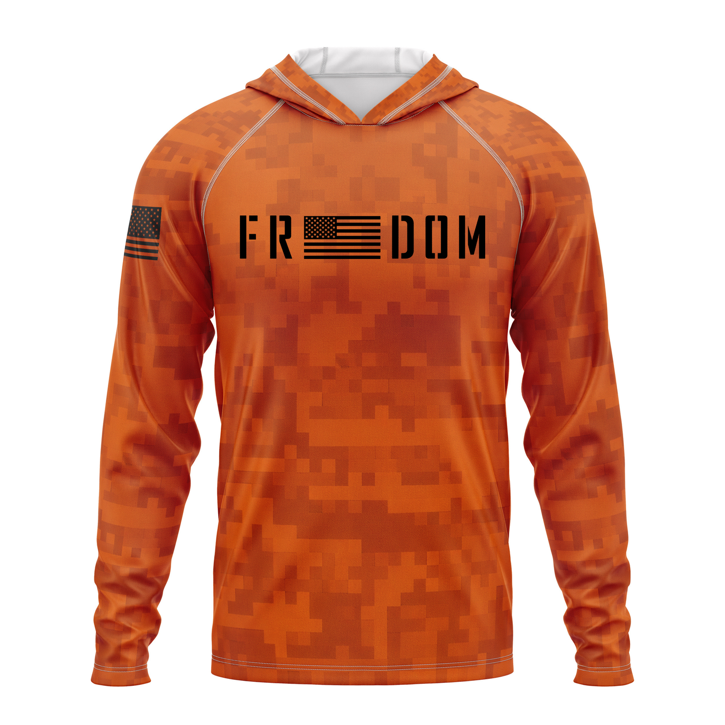 Freedom SPF50 Patriotic Performance Hoodie-Orange Camo