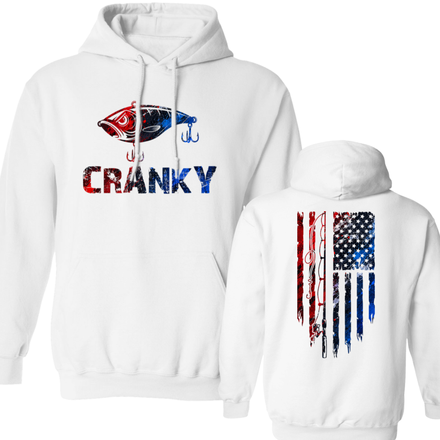 Cranky Crankbait USA Fishing Hoodie