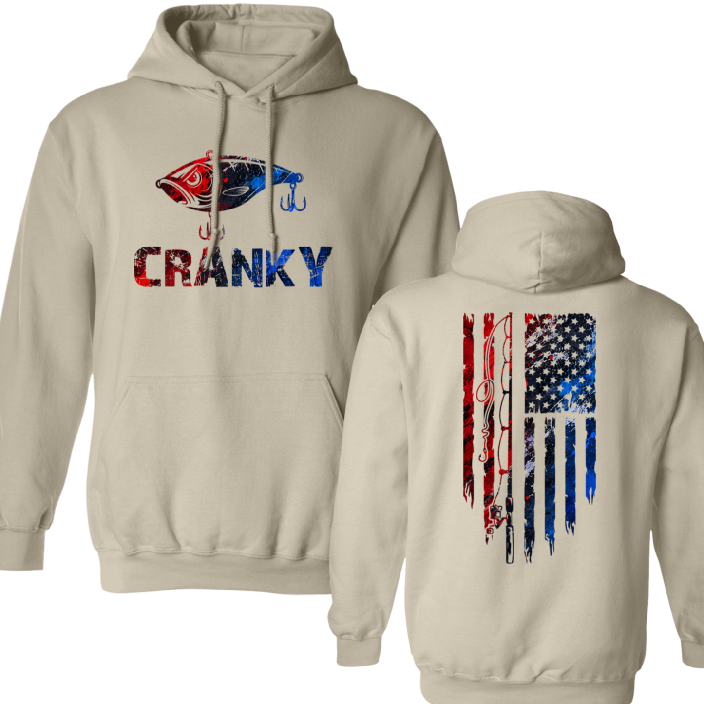 Cranky Crankbait USA Fishing Hoodie