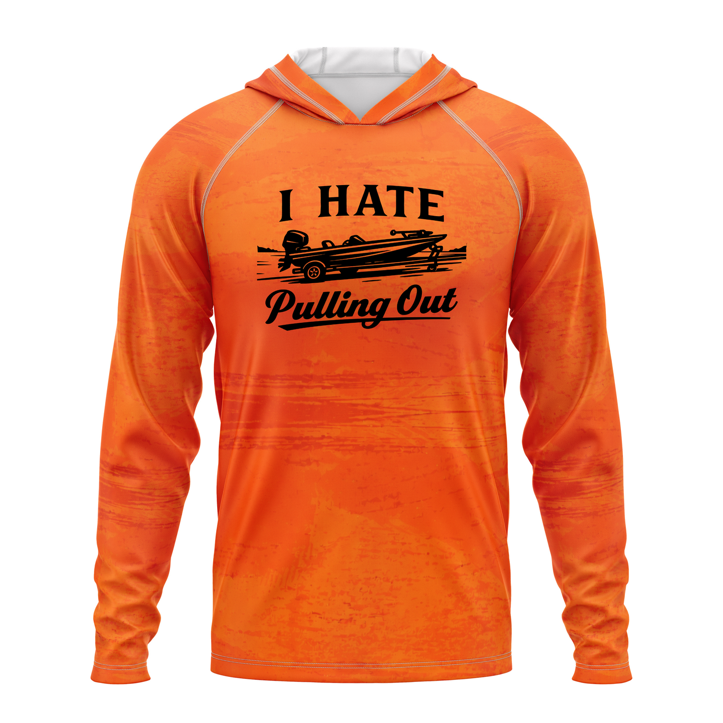 I Hate Pulling Out SPF50 Performance Fishing Hoodie-Orange