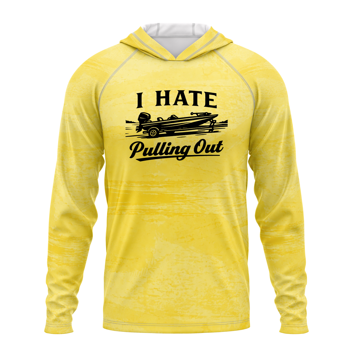 I Hate Pulling Out SPF50 Performance Fishing Hoodie- Yellow