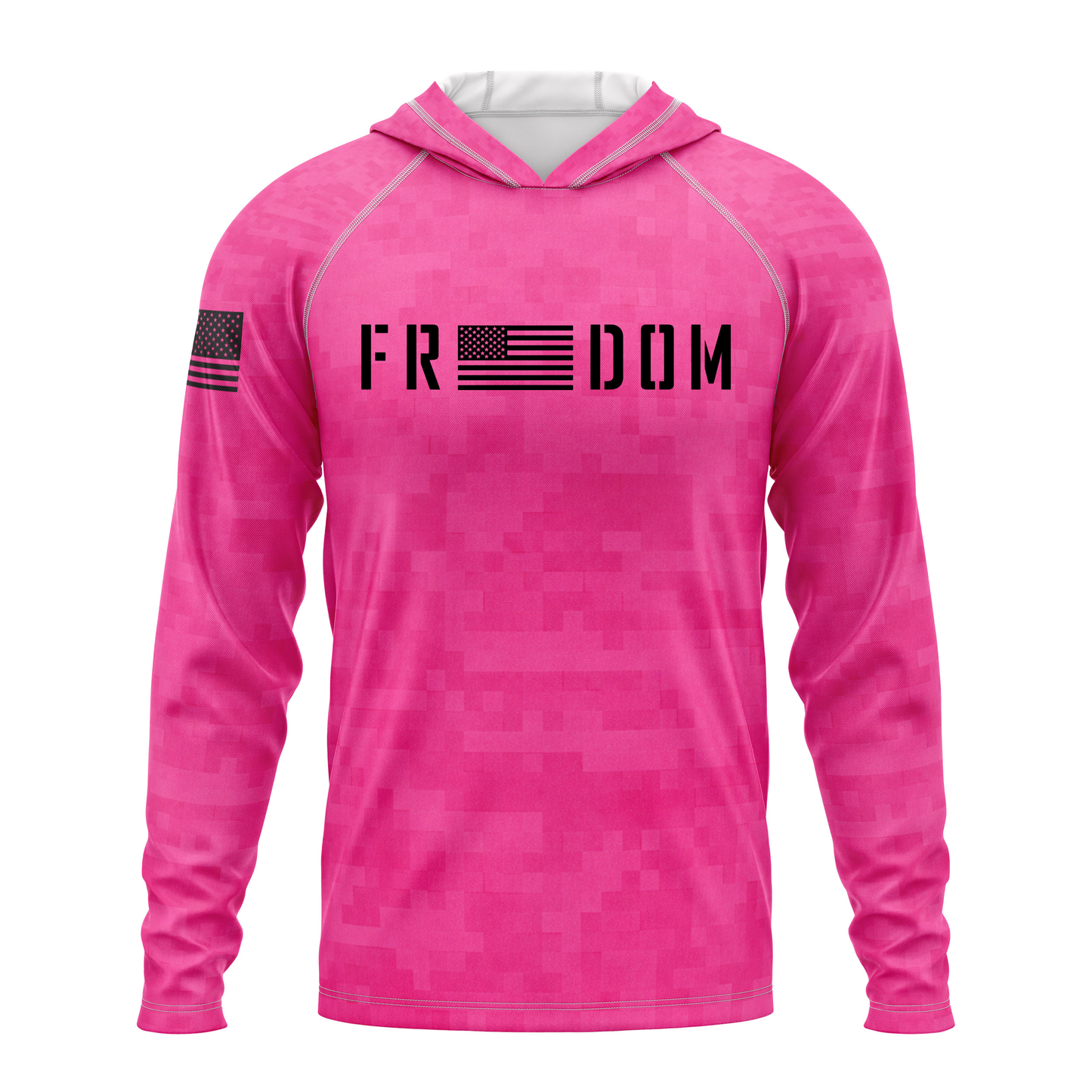 Freedom SPF50 Patriotic Performance Hoodie- Pink Camo