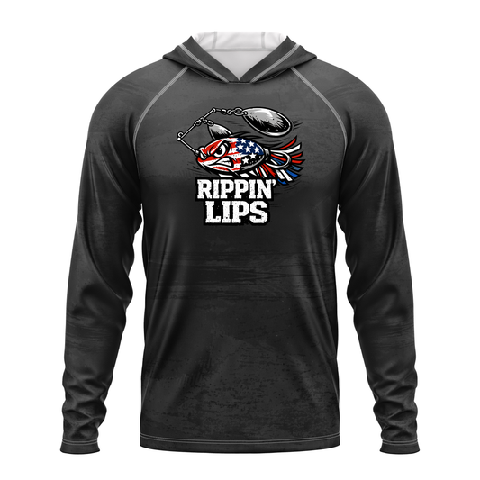 Rippin Lips SPF50 Performance Fishing Hoodie-Black