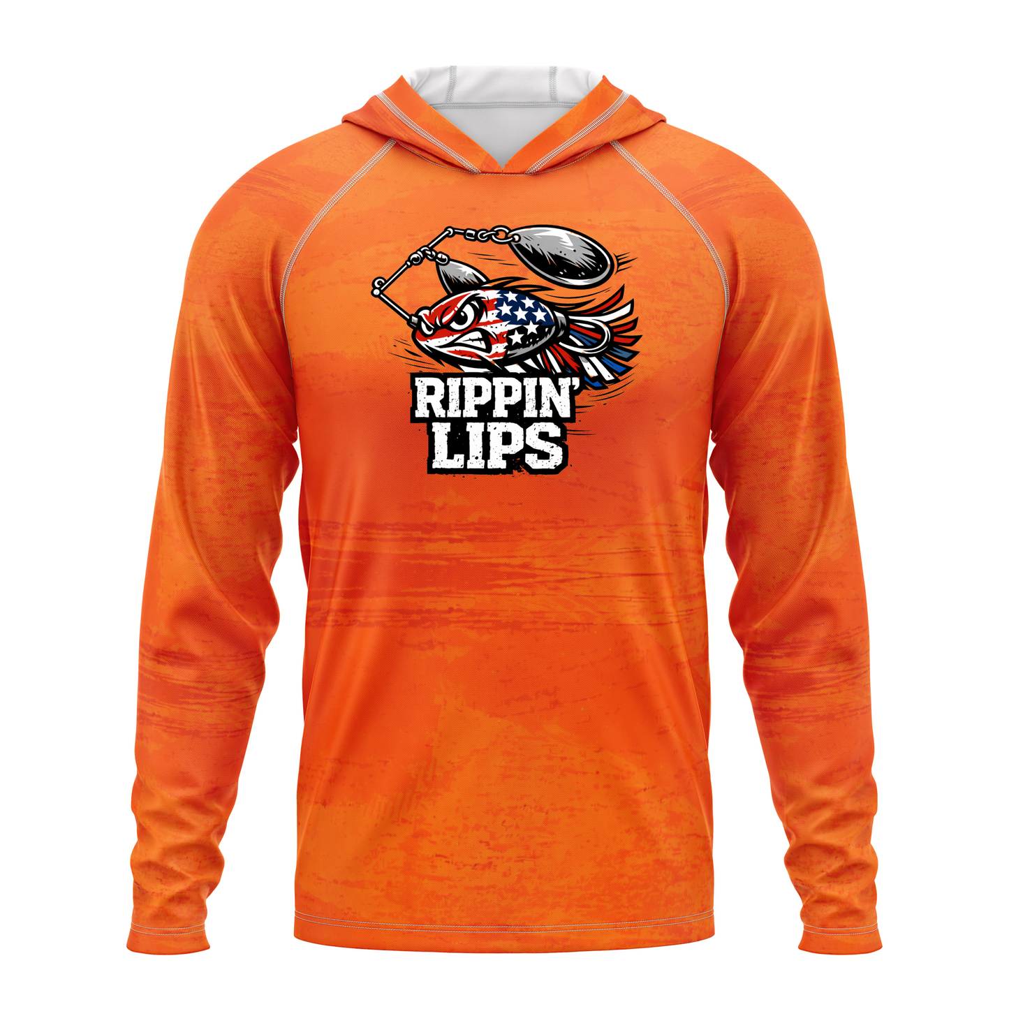 Rippin Lips SPF50 Performance Fishing Hoodie- Orange