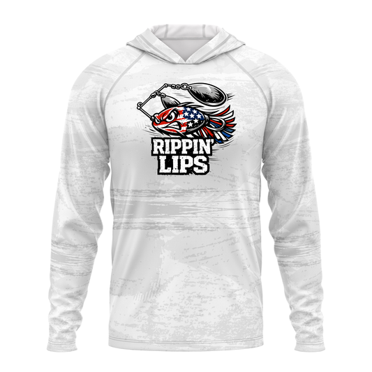 Rippin Lips SPF50 Performance Fishing Hoodie-White