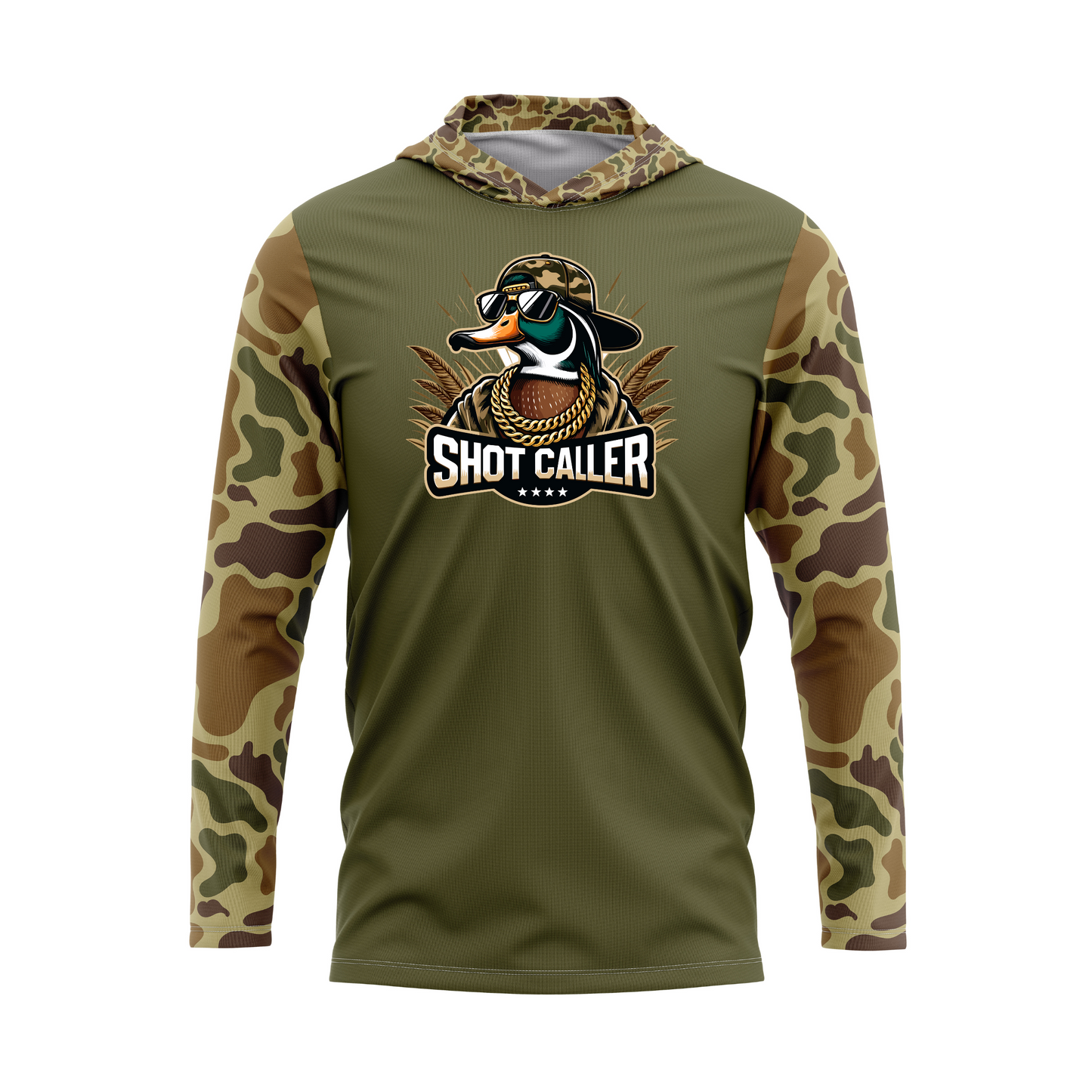 Shot Caller Retro Camo Duck Hunting SPF50 Performance Hoodie