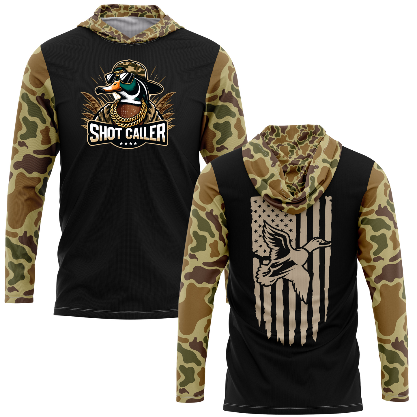 Shot Caller Retro Camo Duck Hunting SPF50 Performance Hoodie