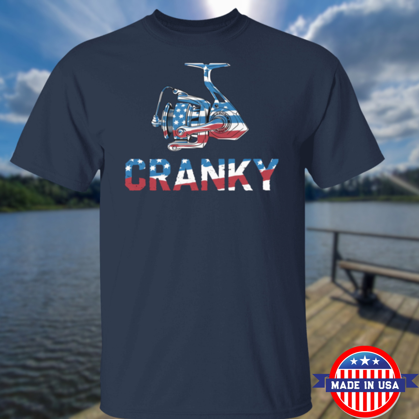 Cranky USA Fishing Reel Fishing T Shirt