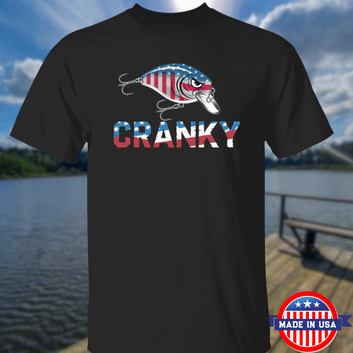 Cranky USA Crankbait Fishing T Shirt