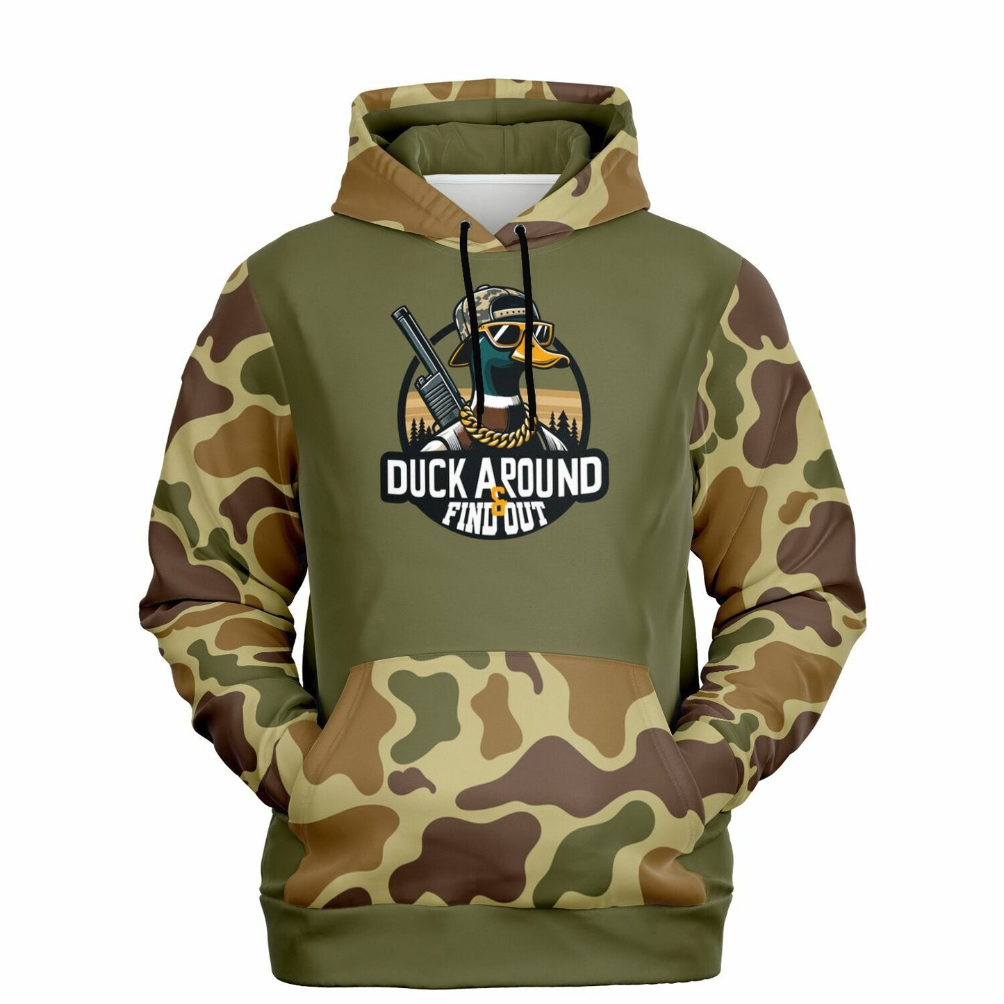 Duck Around and Find Out Retro Camo Duck Hunting Hoodie