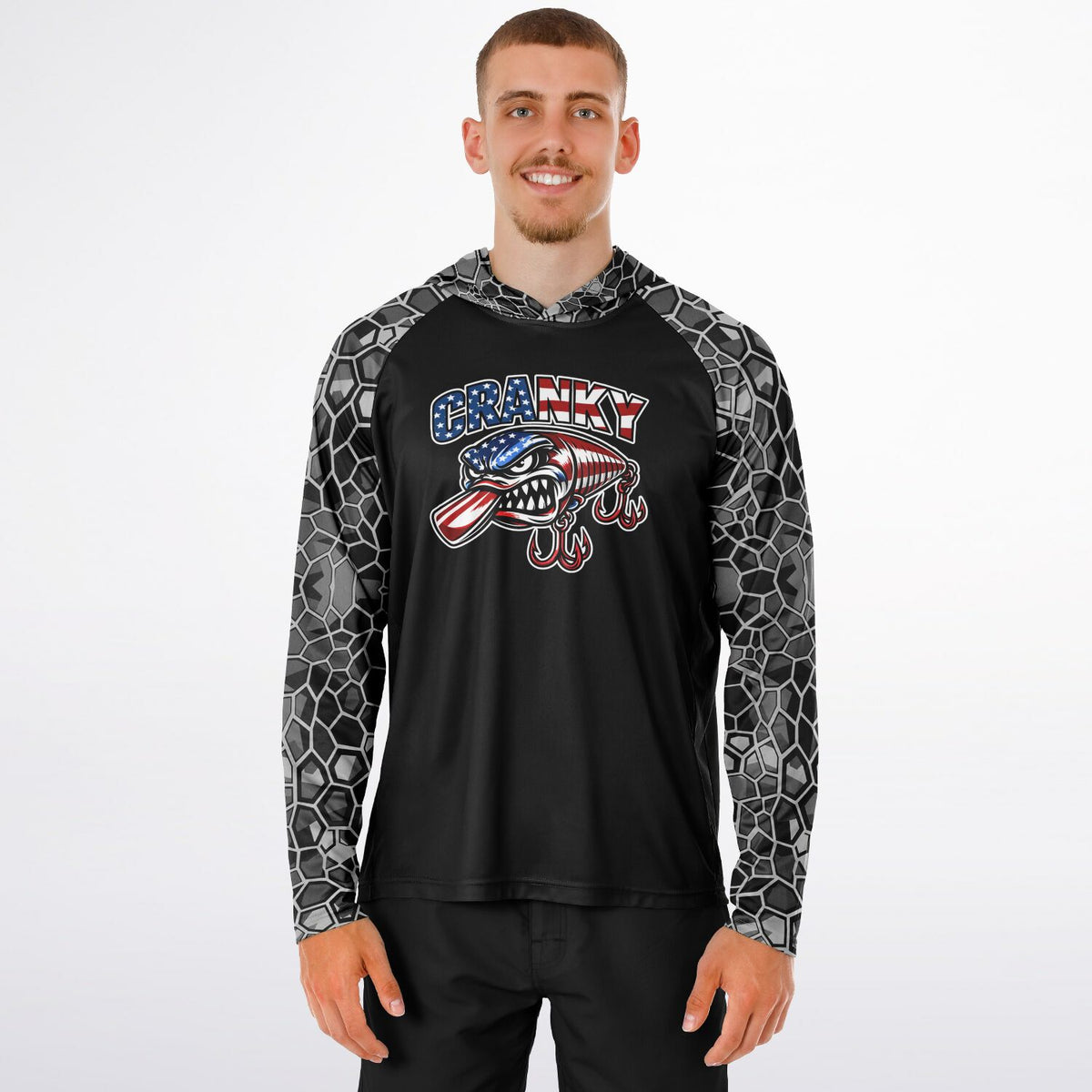 Cranky USA Crankbait SPF50 Performance Fishing Hoodie